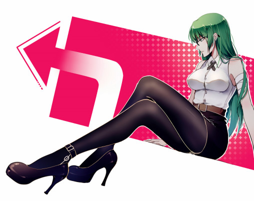 image, anime, nylon, tights, kuroko no basket, midorima shinatrou, gender swap,  girl, shoes, high heels, legwear, black legwear, pantyhose, crossed legs, sitting, skirt, belt, sleeveless shitt, bandage, glasses, green