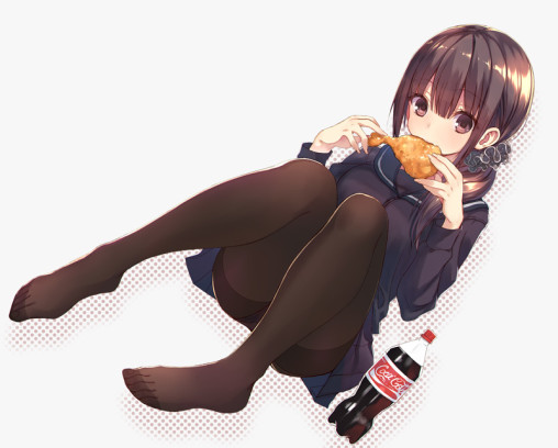 black pantyhose feet nylon legs tights school uniform anime girl skirt foot fetish