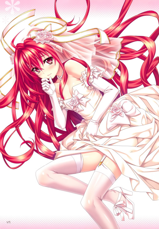 shinkyoku soukai polyphonica corticarte apa lagranges white stockings nylon legs wedding dress anime girl art
