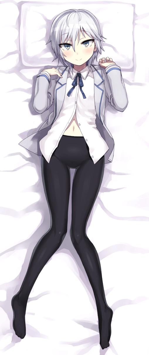 idolmaster cinderella girls anastasia black pantyhose tights nylon feet anime girl grey hair