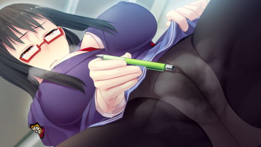 kyonyuu seitokaichou chijoku no hakudaku kuro tights black pantyhose hentai masturbate nylon glasses anime girl