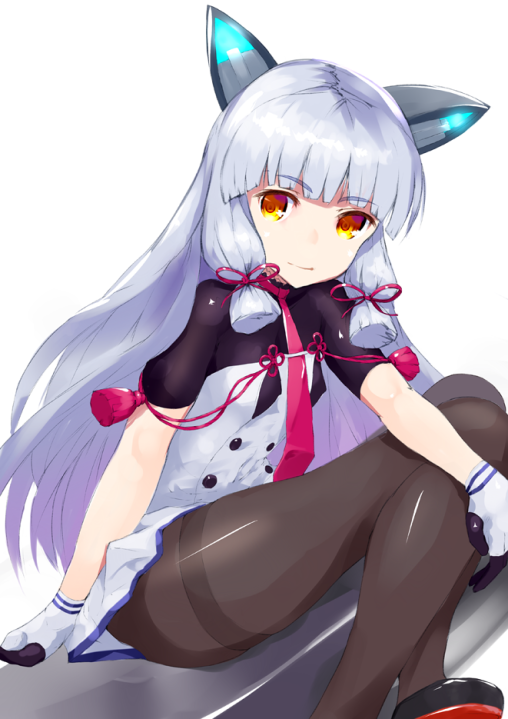 kantai collection murakumo black pantyhose tights nylon legs anime girl silver hair thighs