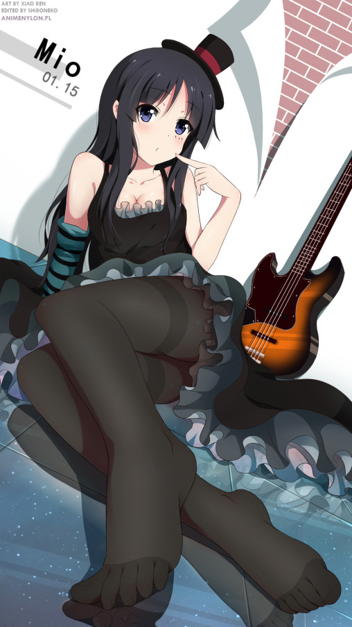 k-on akiyama mio feet black pantyhose girl anime tights nylon legs dress foot fetish