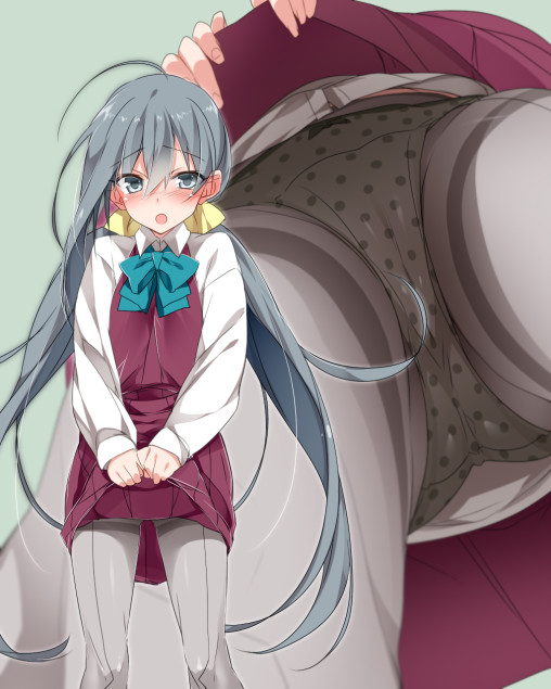 kantai collection kiyoshimo grey pantyhose anime tights nylon upskirt panties