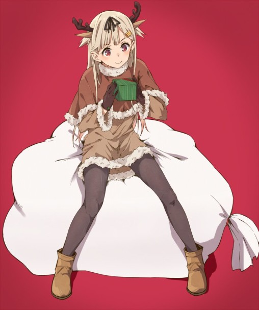 kantai collection yuudachi black tights anime girl santa costume christmas nylon pantyhose
