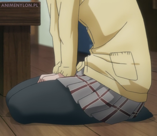 flying witch kowata makoto black pantyhose legs anime tights nylon seiza