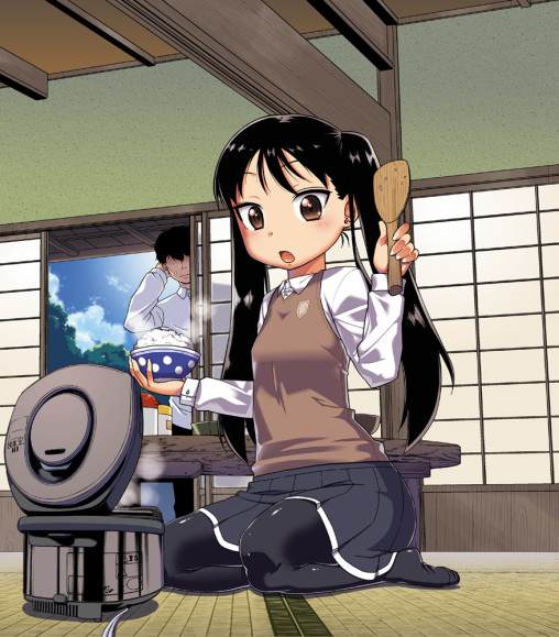 black pantyhose nylon legs tights feet anime girl twintails black hair