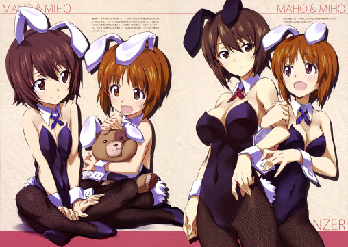 girls un panzer nishizumi miho maho fishnet pantyhose legs tights anime bunny girls usamimi