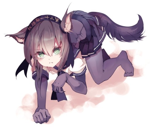 kantai collection hatsuzuki pantyhose feet anime girl nylon legs dog ears inumimi