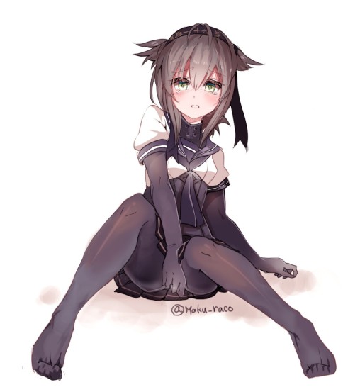 kantai collection hatsuzuki pantyhose feet bodystocking anime girl legs