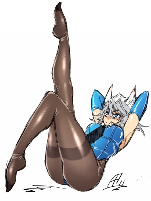 touhou izayoi sakuya pantyhose legs anime girl black tights feet nylon