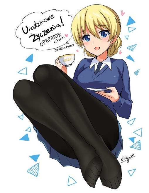 girls-und-panzer-darjeeling-feet-pantyhose-anime-girl-black-tights-nylon