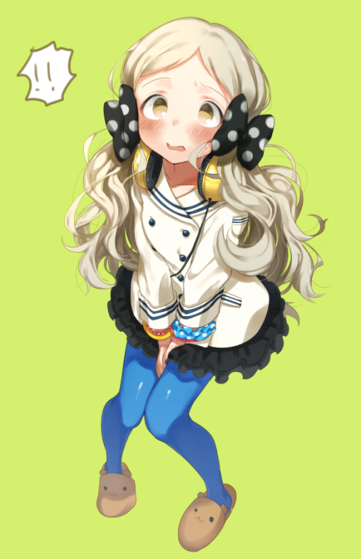 idolmaster-million-live-handa-roko-pantyhose-anime-girl-blue-tights-nylon-legs-shy
