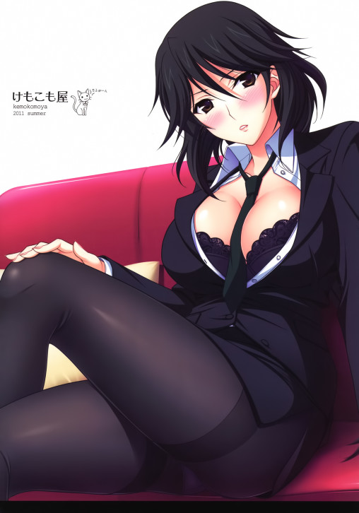 infinite-stratos-orimura-chifuyu-black-pantyhose-anime-girl-tights-nylon-legs-big-boobs-bra-thick-thighs-hosiery-fetish