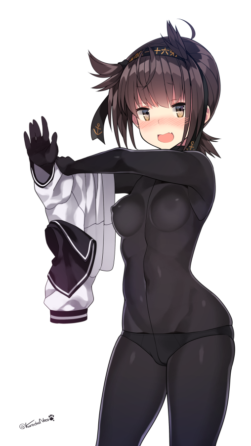 kantai-collection-katsuzuki-bodystocking-fetish-anime-girl-boobs-nipple-nylon-suit
