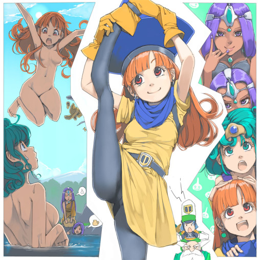 dragon-quest-alena-pantyhose-leg-up-anime-girl-black-tights-nylon