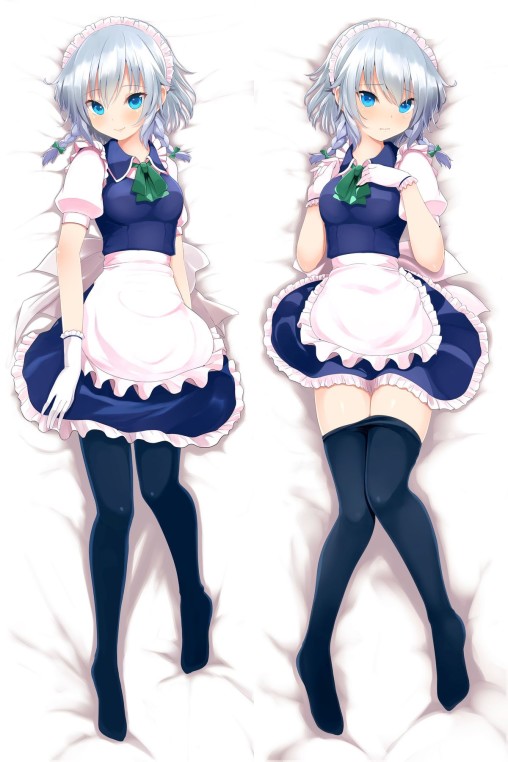 touhou-izayoi-sakuya-pantyhose-pull-anime-maid-girl-black-tights-feet-meido-grey-hair