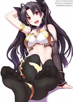 fate stay night tohsaka rin grand order feet nylon black pantyhose tights leegs toes