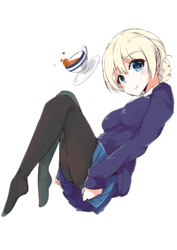 girls und panzer darjeeling feet stockings anime pantyhose girl tights nylon legs