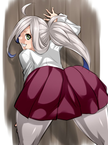 kantai-collection-asashimo-pantyhose-legs-anime-girl-grey-tights-nylon-ass-skirt