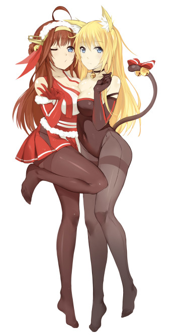 kantai-collection-kongou-bismarck-pantyhose-girls-anime-black-tights-nylon-legs-feet