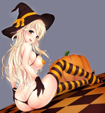 kantai collection atago ass thong striped stockings kneesocks anime girl legs big boobs tits
