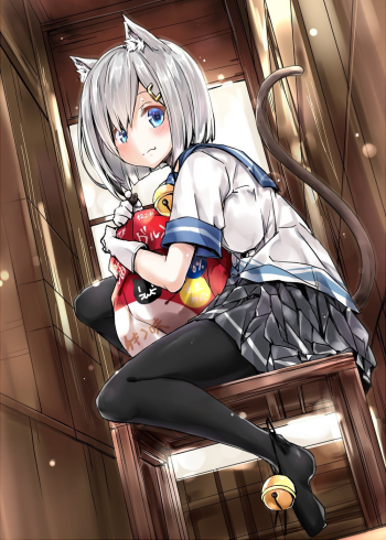 kantai collection hamakaze stockings pantyhose nylon feet legs tights anime cat girl neko