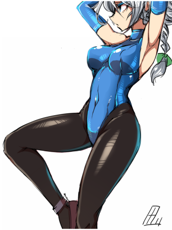 touhou izayoi sakuya pantyhose anime stockings girl black tights legs