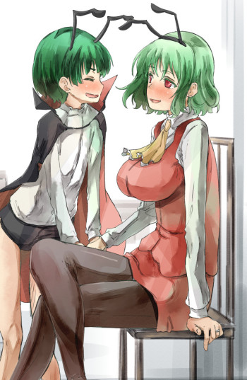 touhou kazami yuuka pantyhose anime stockings crossed legs tights nylon