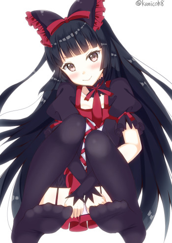 Gate Jieitai Kanochi nite Kaku Tatakaeri rory mercury stockings feet anime gothic lolita legs kneesocks