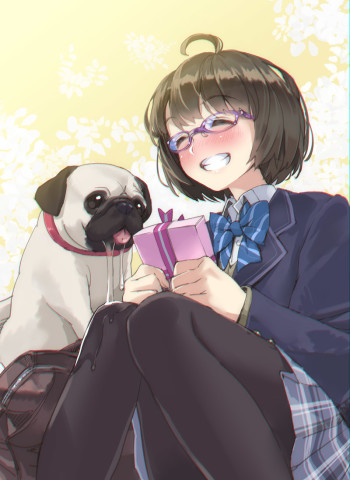 anime stockings pantyhose girl nylon legs glasses megane black tights schoolgirl skirt