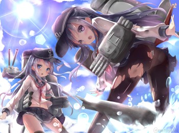 kantai collection akatsuki hibiki pantyhose anime lolicon girls loli stockings tights nylon ass