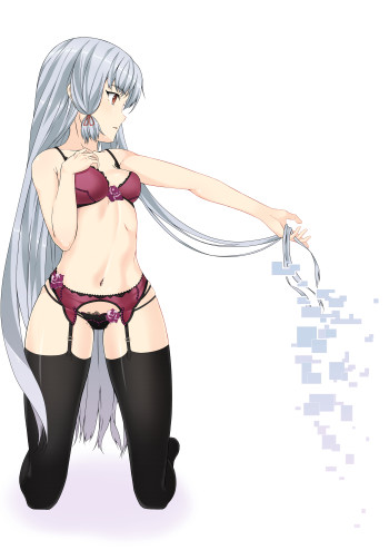kantai collection murakumo stockings lingerie anime legs bra garter belt underwear kneesocks