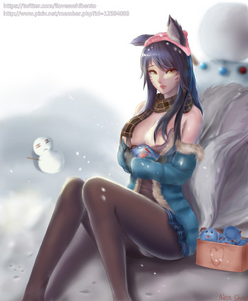 league of legends ahri stockings anime pantyhose fox girl art nylon legs tights