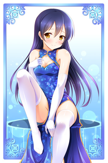 love live school idol project sonoda umi stockings feet anime kneesocks girl legs chinese dress