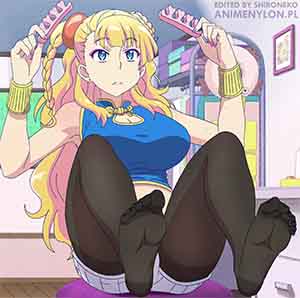oshiete! galko-chan gyaru-ko feet nylon stockings anime pantyhose girl tights legs toes