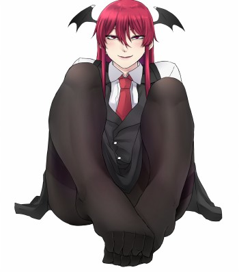 touhou koakuma feet nylon stockings anime pantyhose black tights nylon legs foot fetish