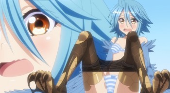 Monster Musume no Iru Nichijou papi in stockings anime pantyhose black tights hosiery monster girl harpy
