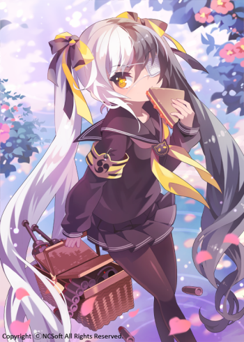 blade and soul pohwaran stockings anime pantyhose girl twintails nylon legs schoolgirl tights