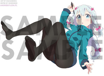 eromanga sensei izumi sagiri stockings anime black tights nylon legs silver hair girl