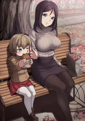 girls und panzer katyusha nonna stockings anime pantyhose nylon legs big boobs girl