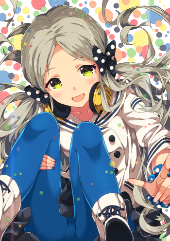 idolmaster million live handa roko loli pantyhose tights lolicon anime girl blue stockings