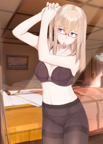 kantai collection graf zeppelin dressing pantyhose underwear lingerie ecchi stockings tights nylon bra