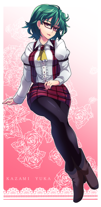 touhou kazami yuuka pantyhose anime stockings nylon black tights
