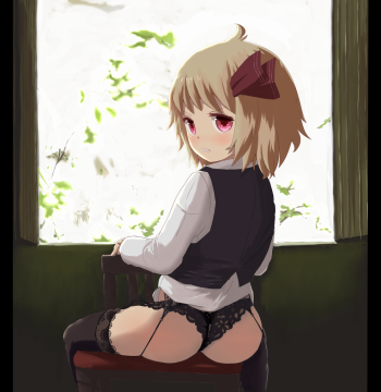 touhou rumia lolicon lingerie panties ass loli stockings garter belt ecchi manga art thong