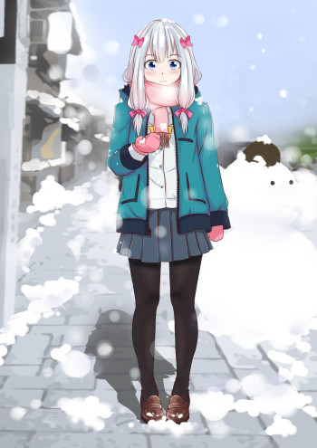 ero-manga sensei izumi sagiri stockings black pantyhose anime tights nylon girl legs silver hair manga art