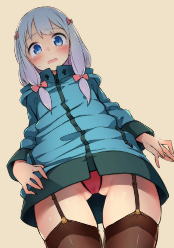 eromanga sensei izumi sagiri stockings garter straps nylon thighhighs kneesocks pink panties upskirt