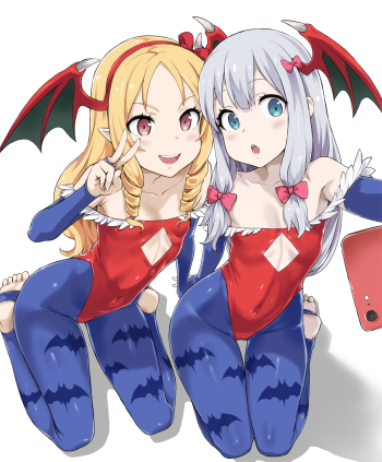 eromanga sensei yamada elf izumi sagiri lolicon pettanko anime 2girls nylon legs tights pantyhose small boobs cute