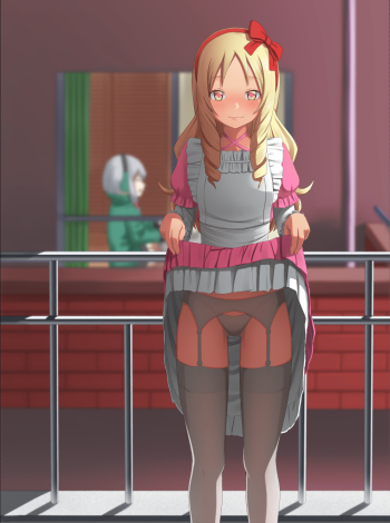 eromanga sensei yamada elf upskirt stockings lingerie garter belt panties pantsu anime sweet lolita loli lolicon girl legs