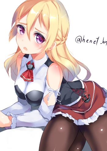kantai collection zara stockings anime black tights nylon legs manga art blonde